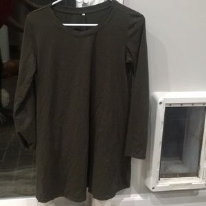 Long sleeve olive green dress